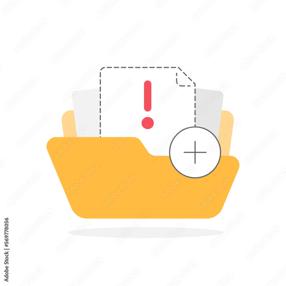 Poster add and complete the document file data concept illustration flat design vector eps10. modern graphi