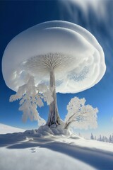 Beautiful rime snow scene. Generative Ai.