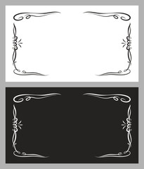 two vector templates with vintage ornaments. Vector frames.