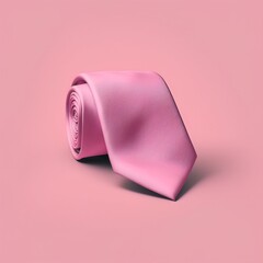 simple pink tie on a pink flat Background, clean and minimalist generative ai
