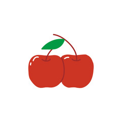 Vector cherry illustration. Isolated on a white background. Cartoon style icon

