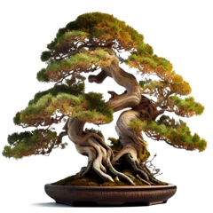Afwasbaar fotobehang Expensive beautiful bonsai tree on a transparent background. AI generator © I LOVE PNG