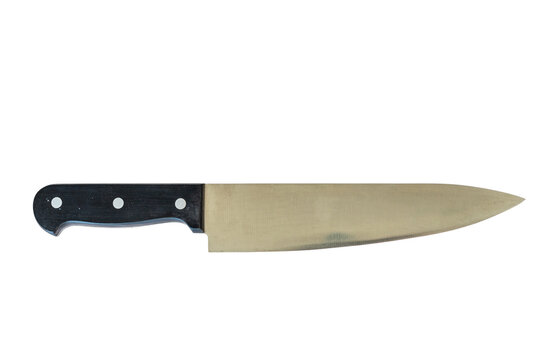 Black kitchen knife isolated