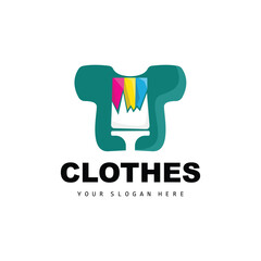 Obraz premium Clothing Logo, Simple Style Shirt Design, Clothing Store Vector, Fashion, Business Brand And Template Icon