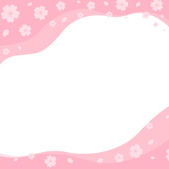 Japanese cherry blossom abstract border template on white background