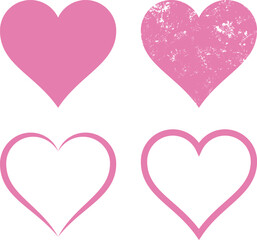 Vector hearts set on white background	
