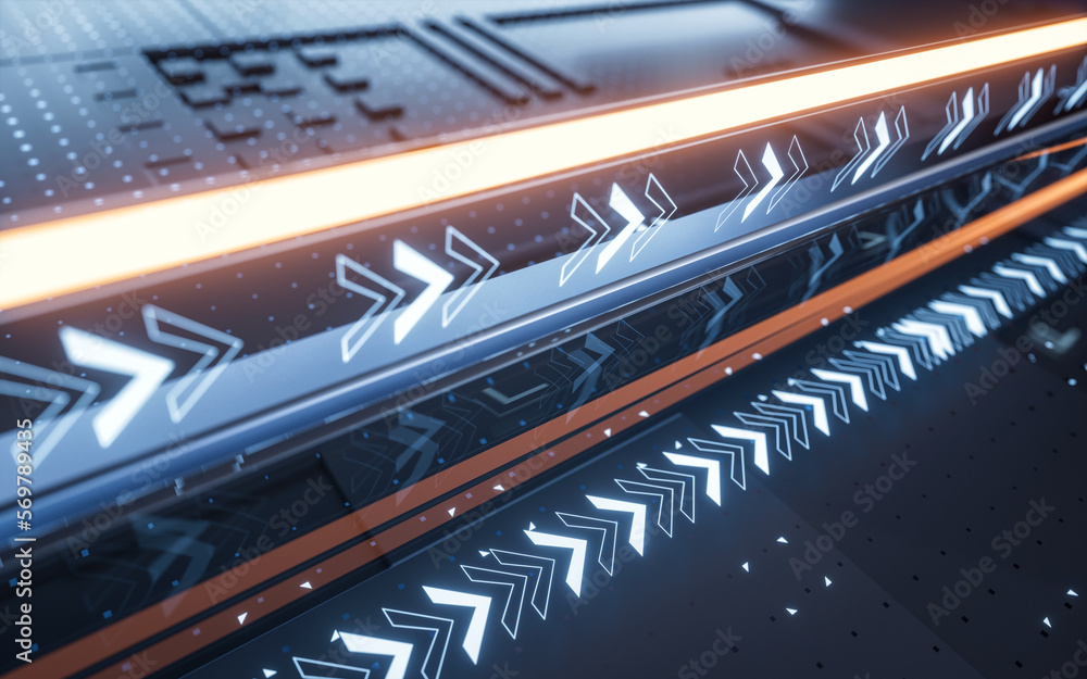 Poster fast speed electronic transmission circuit, 3d rendering.