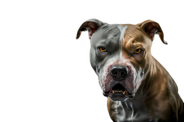 Angry bulldog, isolated on transparent background. Bulldog portrait. Post-processed generative AI