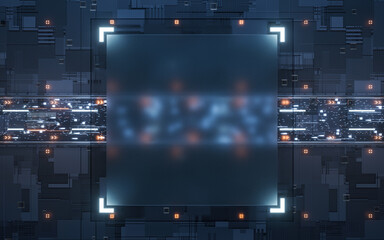 Fototapeta na wymiar Digital screen with cyberspace background, 3d rendering.