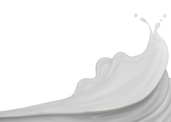 Milk  splash png file , 3D Rendering, 3D illustration
