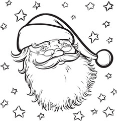 Coloring Book cartoon Santa Claus - PNG image with transparent background
