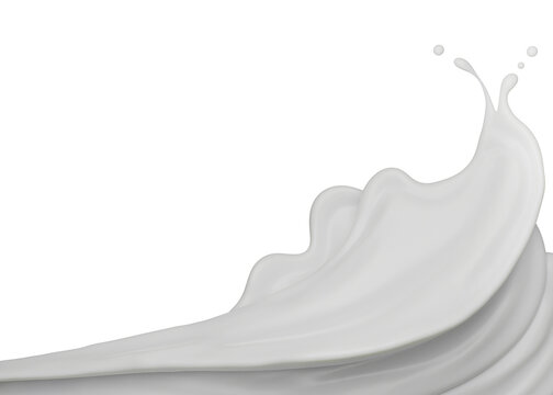 Milk  splash png file , 3D Rendering, 3D illustration