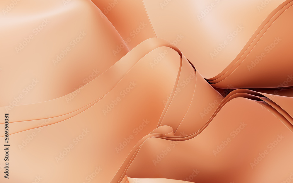 Poster flowing wave multilayer background, 3d rendering.