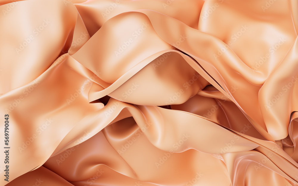 Poster flowing wave multilayer background, 3d rendering.