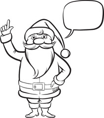 Coloring Book Santa Claus exclaiming - PNG image with transparent background