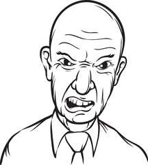 whiteboard drawing angry businessman - PNG image with transparent background