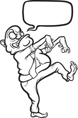 whiteboard drawing angry zombie boss - PNG image with transparent background