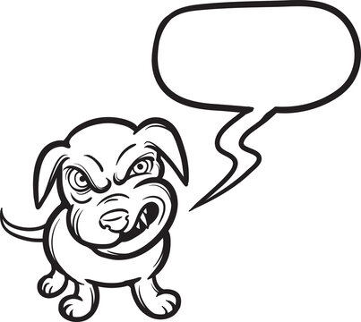 whiteboard drawing angry puppy - PNG image with transparent background