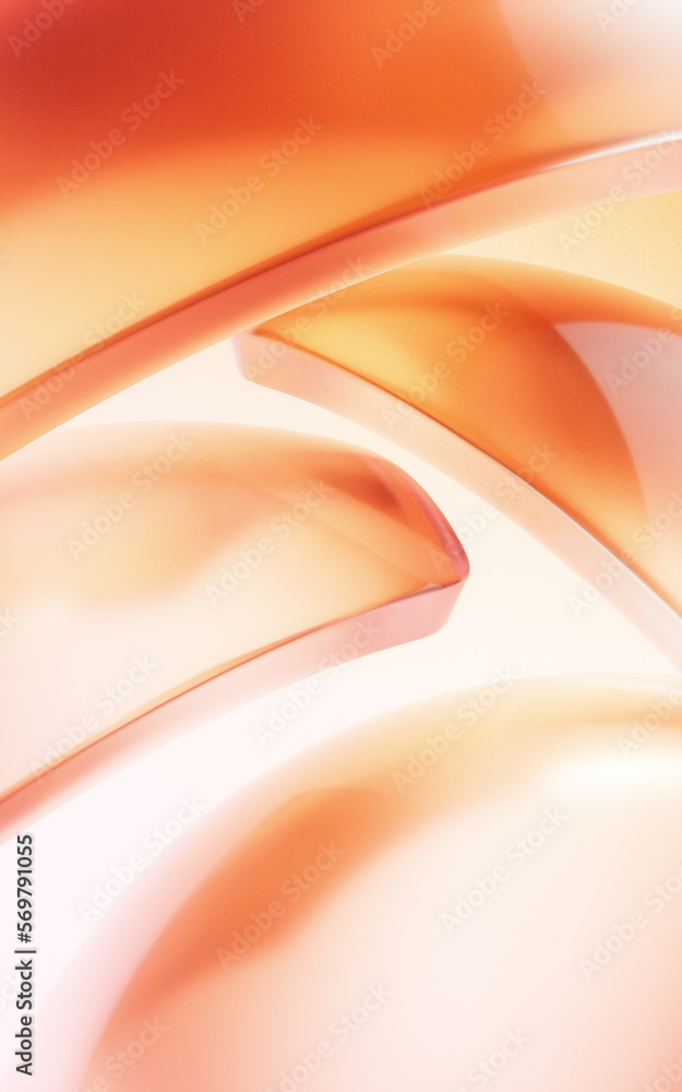 Poster gradient transparent geometry background, 3d rendering.