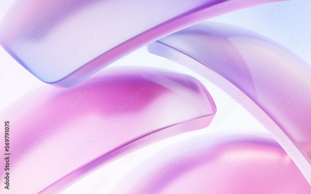 Poster gradient transparent geometry background, 3d rendering.