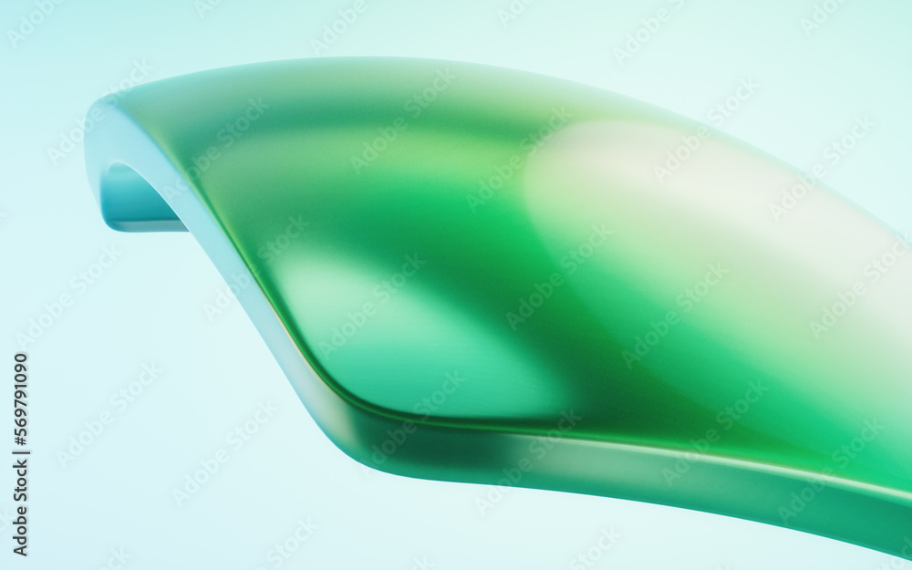 Poster gradient transparent geometry background, 3d rendering.