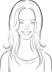 whiteboard drawing beautiful blond woman - PNG image with transparent background