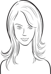 whiteboard drawing beautiful girl - PNG image with transparent background