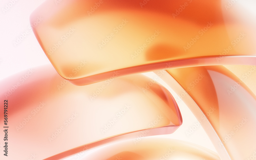 Poster gradient transparent geometry background, 3d rendering.