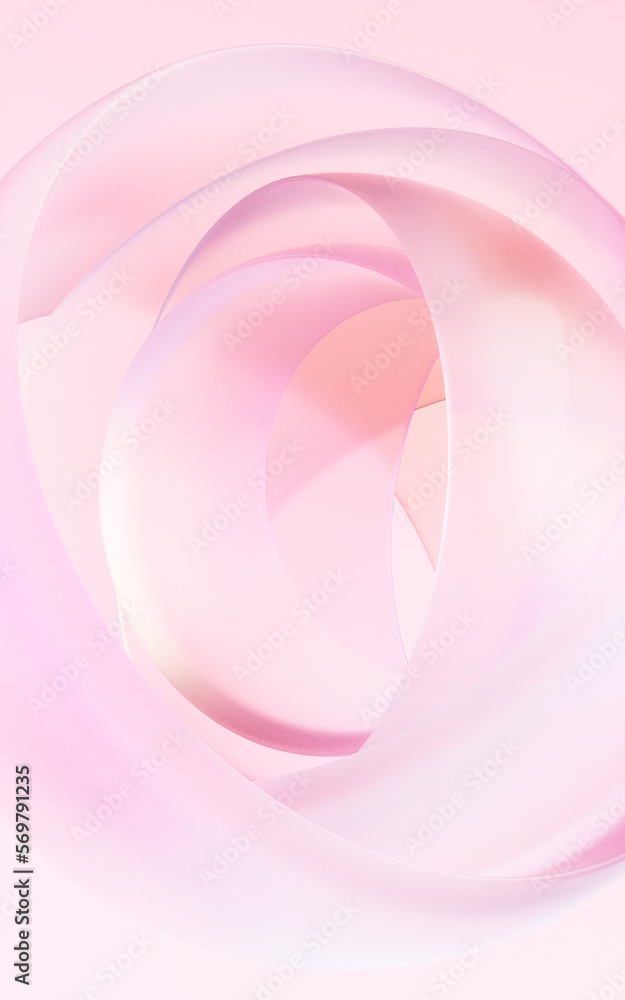 Poster gradient transparent geometry background, 3d rendering.