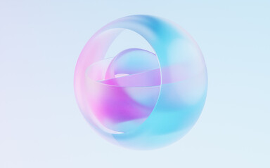 Gradient transparent geometry background, 3d rendering.