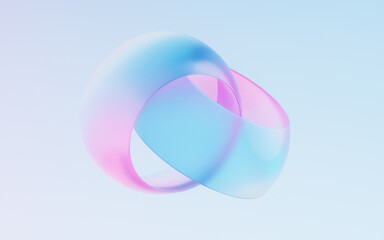 Gradient transparent geometry background, 3d rendering.