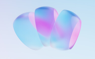 Gradient transparent geometry background, 3d rendering.