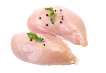 Raw chicken meat isolated