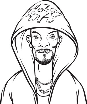 whiteboard drawing cartoon hip hop performer copy - PNG image with transparent background