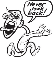 whiteboard drawing cartoon motivation sticker never look back - PNG image with transparent background