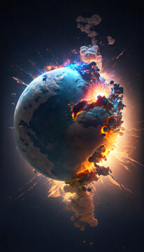 the earth exploding created with generative ai