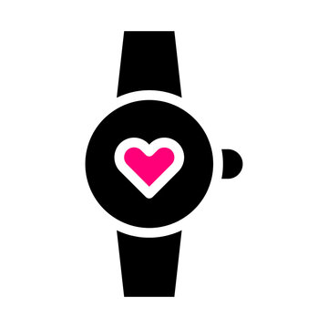 clock icon solid black pink style valentine illustration vector element and symbol perfect.