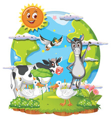 Animals on the planet earth