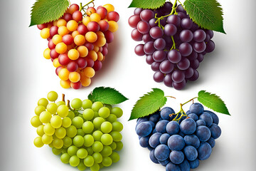 Obraz premium set of grapes on a white background