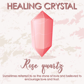 Rose quartz stone with text