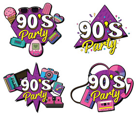 90s party banner template