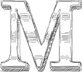 Russian alphabet sketch outline