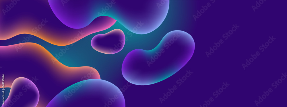Aufkleber vector abstract background - liquid bubble shapes on fluid gradient with shadows and light effects. 