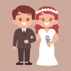 Bride and groom. Wedding concept illustration