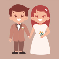 Obraz na płótnie Canvas Bride and groom. Wedding concept illustration