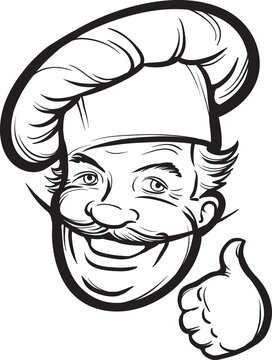 whiteboard drawing smiling chef cook - PNG image with transparent background