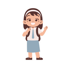 Indonesian high school student. Education concept illustration