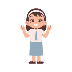 Indonesian high school student. Education concept illustration