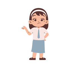 Confused Indonesian high school student. Education concept illustration