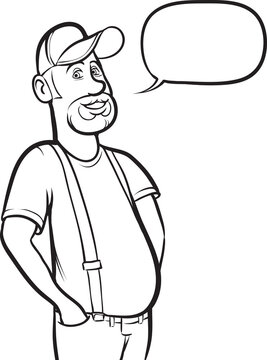whiteboard drawing standing smiling farmer - PNG image with transparent background
